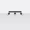 Lampa Sufitowa Oprawa Natynkowa SPOT TUBA Reflektor 3x GU10 Ruchoma Tubularna Czarna Chrom Nowoczesna Nero Sollux