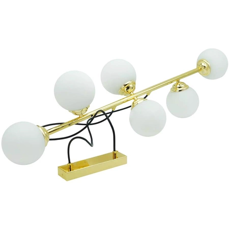 Lampa Wisząca Sufitowa 6xE27 Żyrandol GOLD PALLE Szklane Klosze