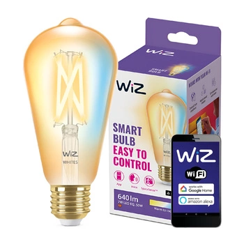 Żarówka LED E27 ST64 7W = 50W Filament Bursztynowa SMART WiFi WiZ