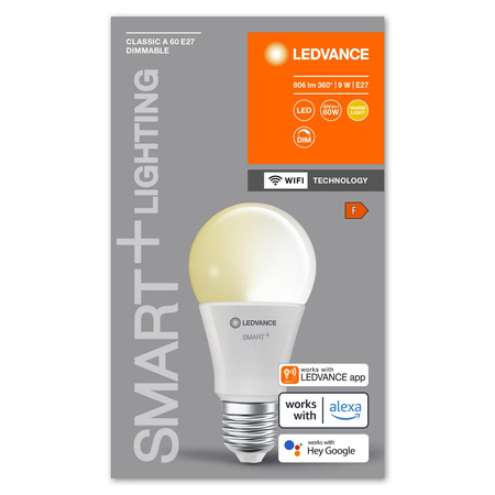 Żarówka LED E27 A60 9W 806lm 2700K Ciepła SMART+ WiFi Ściemnialna Classic LEDVANCE