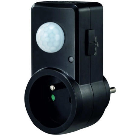 Czujnik Ruchu i Zmierzchu PIR do Gniazdka 120° 9m Wewnętrzny Czarny