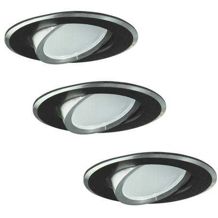 3x Oprawa sufitowa podtynkowa ruchoma SUN OLAL GOLDLUX (Polux) alu czarny + żarówka LED GU10 3,5W