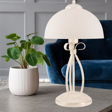 Lampa Stołowa Biurkowa Nocna ADELLE E27 Biała Klasyczna LN-1.6 Lamkur