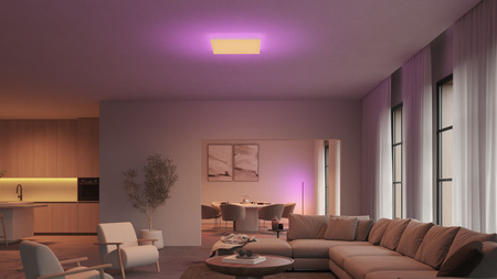 Panel LED Lampa Sufitowa Natynkowa 60x60 cm 67W 4850lm IP20 White and Color Ambiance RGB + TW Biała Inteligentna SMART Zigbee Bluetooth Datura Philips HUE