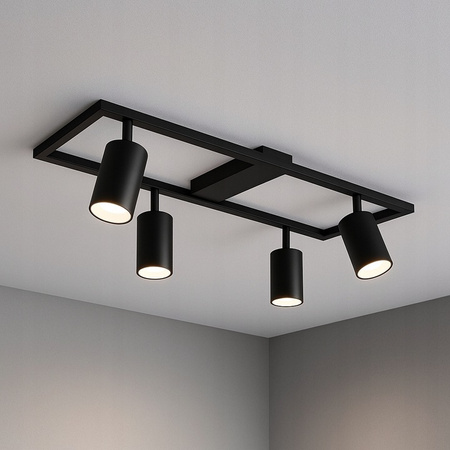 Żyrandol Lampa Oprawa Sufitowa Dekoracyjny 4x GU10 Czarny Masterled