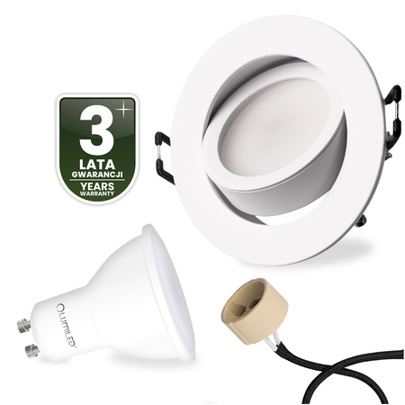 Oprawa Halogenowa Podtynkowa Okrągła Ruchoma TRIX 3w1 GU10 6W 4000K BIAŁY MAT LUMILED