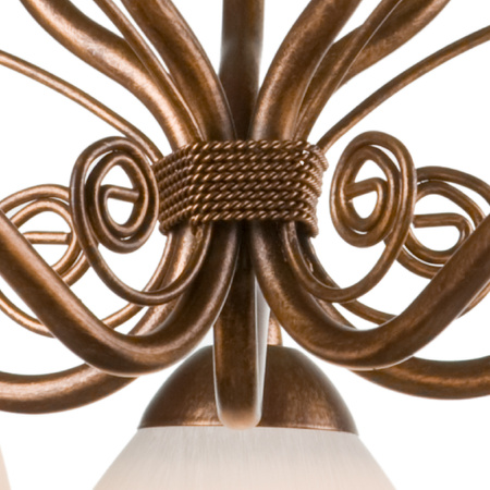 Lampa Sufitowa Wisząca RETRO 5xE27 Biała Drewniana Klasyczna LM-5.51 Lamkur