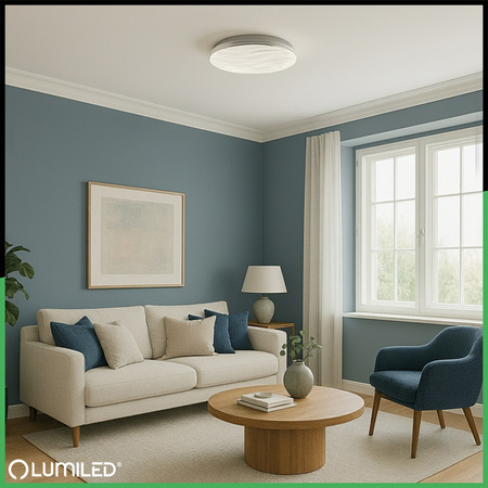 Plafon LED Lampa Sufitowa Natynkowa VIRTUS2 48W IP44 CCT Biały Okrągły 38cm + PILOT LUMILED