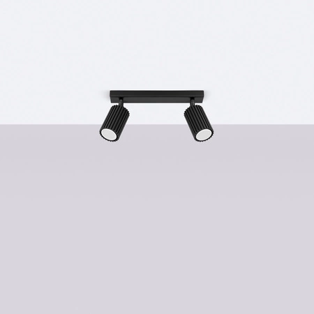 Lampa Sufitowa Reflektor Tuba Spot 2x GU10 Czarna Karbon Deep Space SL.1580 Sollux