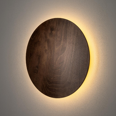 Kinkiet Ścienny Lampa Natynkowa LED 13W 160lm 3000K Ciepła Brązowa Skandynawska RING TIMBER LED L 11291 Nowodvorski