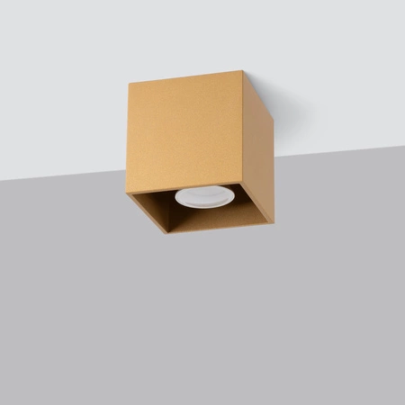 Lampa Sufitowa Oprawa Natynkowa SPOT GU10 Kwadratowa Złota Minimalistyczna Quad Sollux