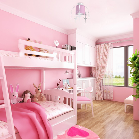 Lampa Sufitowa BALETNICA Różowa 1xE27 Aplikacje Milagro