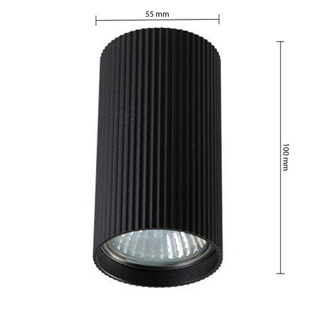 Oprawa Natynkowa Halogenowa Tuba Reflektor Spot GU10 Okrągła Czarna Lucerno Masterled