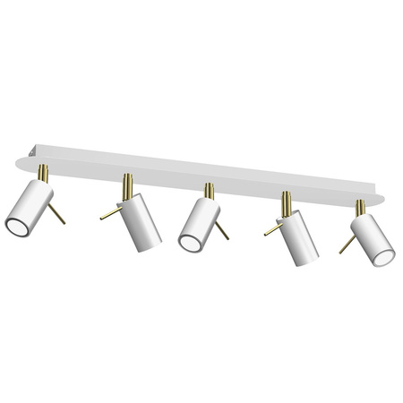 Lampa Sufitowa PRESTON Złota Biała 5x mini GU10 Milagro
