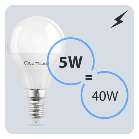 Zestaw 6x Żarówka LED E14 P45 5W = 40W 470lm 4000K Neutralna 180° LUMILED