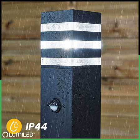 Lampa Ogrodowa Słupek Zewnętrzny Stojący E27 LED Czujnik Ruchu TAXUS 2 80cm LUMILED