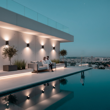 Kinkiet Ogrodowy Elewacyjny Lampa Zewnętrzna 2xGU10 ALLIUM Czarna LUMILED