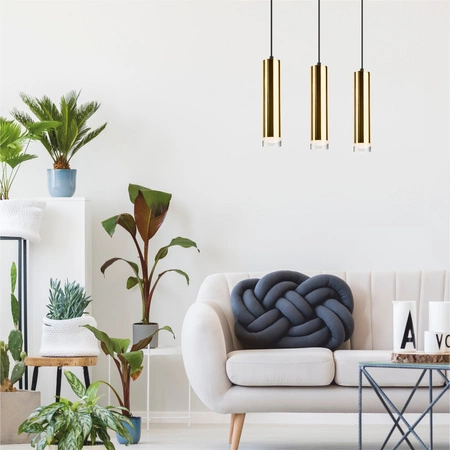 Lampa Wisząca Sufitowa DIEGO 3xE27 Czarna Złota LM-3.124 Lamkur