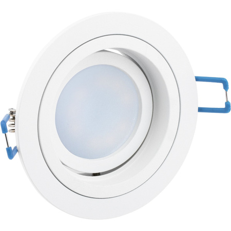 Oprawa HALOGENOWA Podtynkowa Ruchoma GU10 MR16 Okrągła Biała CASSIO LUMILED + Żarówka LED GU10 6W = 60W 580lm Neutralna