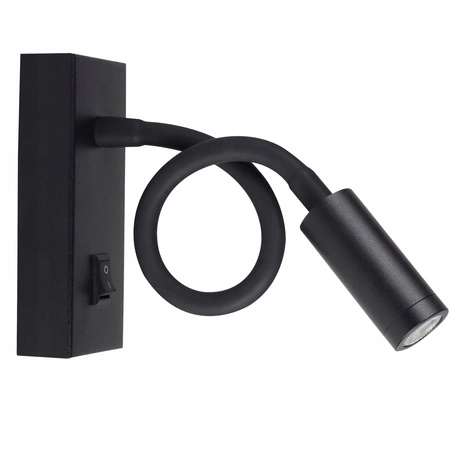 Lampa Ścienna LED Elastyczny Kinkiet do Czytania 3,3W 3000K Czarna TONIL II KANLUX