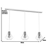Lampa wisząca sufitowa WILL 3x E27 LOFT Biała Metal + drewno Milagro