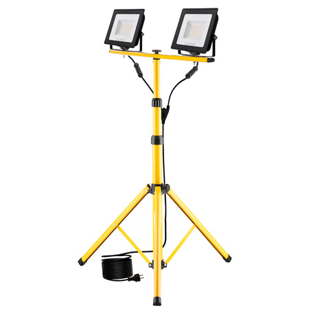 Naświetlacz LED ZUNA2 Halogen Lampa 2x 50W 6500K na Statywie + Przewód + Złącze Hermetyczne LUMILED