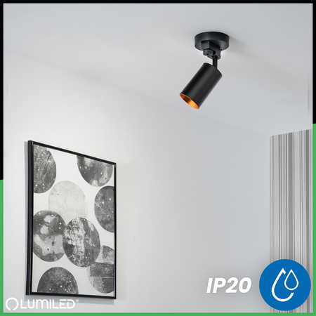 ZESTAW LUMILED SZYNA HUMA CZARNY + REFLEKTOR SZYNOWY SAGI CZARNO-ZŁOTY