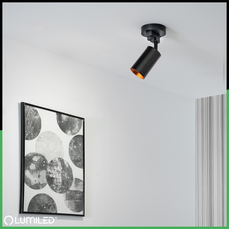 ZESTAW LUMILED SZYNA HUMA CZARNY + REFLEKTOR SZYNOWY SAGI CZARNO-ZŁOTY