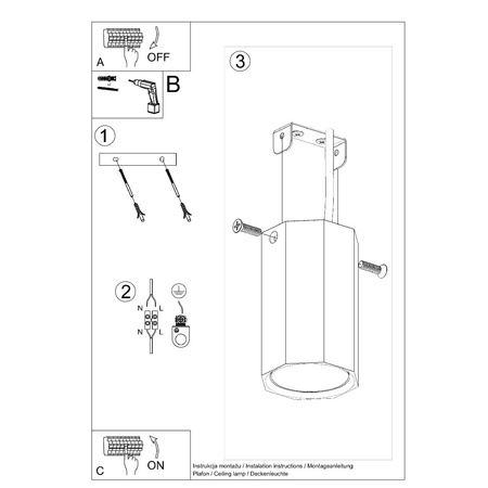 Lampa Sufitowa Oprawa Natynkowa SPOT TUBA Reflektor GU10 Ruchoma Geometryczna Brązowa Skandynawska Zeke Sollux