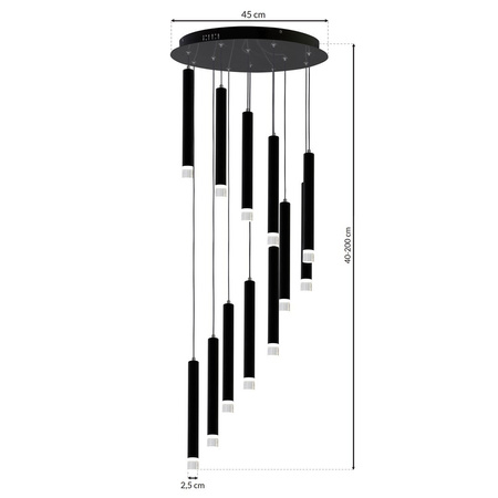 Lampa Wisząca Sufitowa CARBON 12W LED Milagro