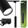 Lampa Wisząca Szynoprzewód Zwis Szyna 29cm Reflektor GU10 LED SOPLO Czarny LUMILED