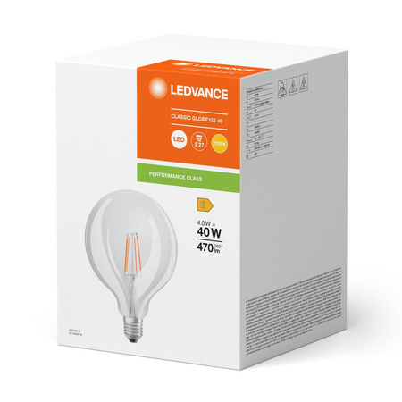 Żarówka LED G125 E27 4W = 40W 470lm 2700K Ciepła Biała FILAMENT LEDVANCE