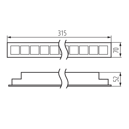 Oprawa Liniowa Lampa Sufitowa LED 9W 30cm 1200lm 3500K Ciepła 60° Podtynkowa Biała KANLUX