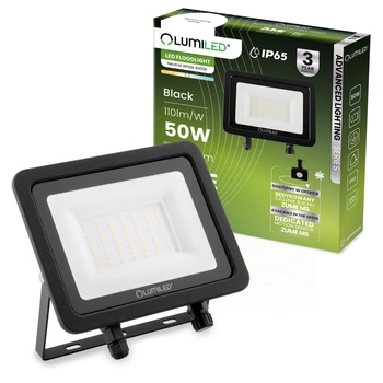 Naświetlacz LED ZUME 50W 5500lm 4000K IP65 Czarny Advanced Lighting Series LUMILED