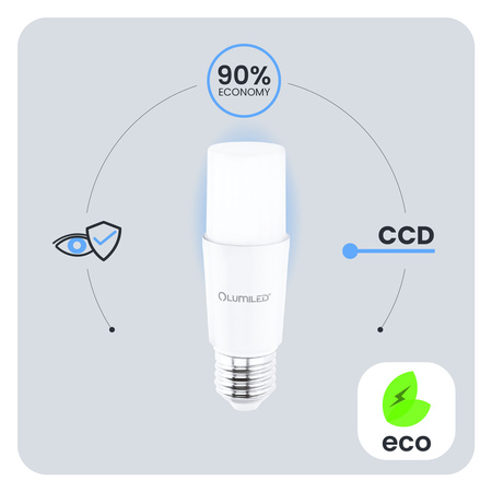 Żarówka LED E27 Tubularna T45 13W = 100W 1521lm 3000K Ciepła 200° LUMILED