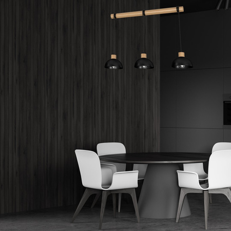 Lampa Wisząca Sufitowa ERIK Czarna Drewniana 3xE27 Milagro