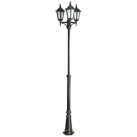 Lampa Ogrodowa Zewnętrzna Słupek LATARNIA E27 Retro Classic OGMWN 3 195-295cm czarny Su-Ma