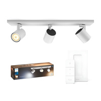 Lampa sufitowa Reflektor LED Spot Runner Biały 3x 5W CCT PHILIPS HUE Bluetooth Zigbee + Przełącznik Dimmer Switch