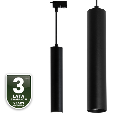 Lampa Wisząca Szynoprzewód Zwis Szyna 29cm Reflektor GU10 LED SOPLO Czarny LUMILED