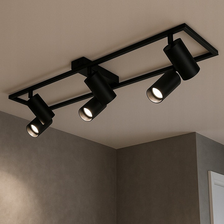 Żyrandol Lampa Oprawa Sufitowa Dekoracyjny 6x GU10 Czarny Masterled