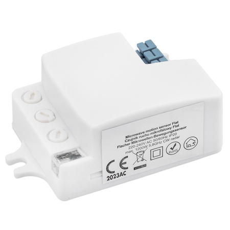 Czujnik Ruchu i Zmierzchu Mikrofalowy Sensor LED IP20 FLAT