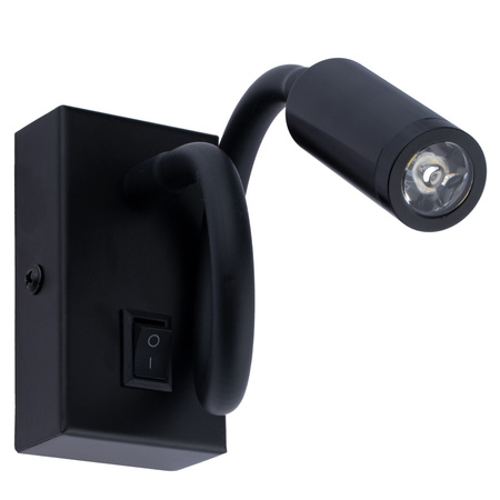 Lampa Ścienna LED Elastyczny Kinkiet do Czytania LEO 3W 4000K Czarny