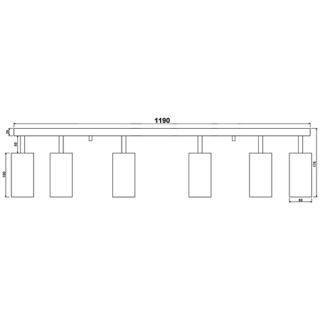 Lampa sufitowa QUALIS SPOT Reflektor Oprawa Halogenowa 6xGU10 Czarna