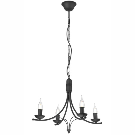 Lampa Wisząca Sufitowa LUCY 4xE14 Żyrandol Czarna Klasyczna LM-4.153 Lamkur