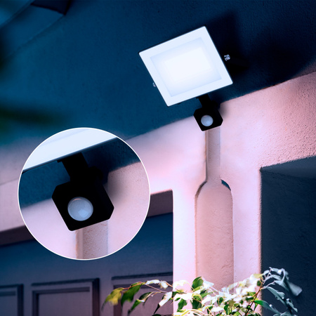 Naświetlacz LED Lampa Reflektor 30W 3200lm 5000K IP65 z Czujnikiem Ruchu i Zmierzchu Czarny Lois Philips