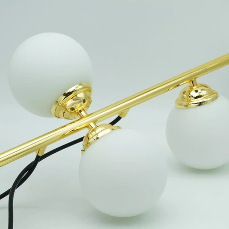 Lampa Wisząca Sufitowa 6xE27 Żyrandol GOLD PALLE Szklane Klosze