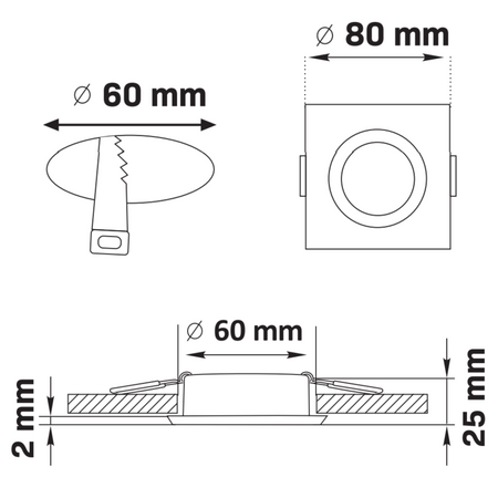 Oprawa Podtynkowa Punktowa Spot GU10 Czarna FEBE Sanico Goldlux