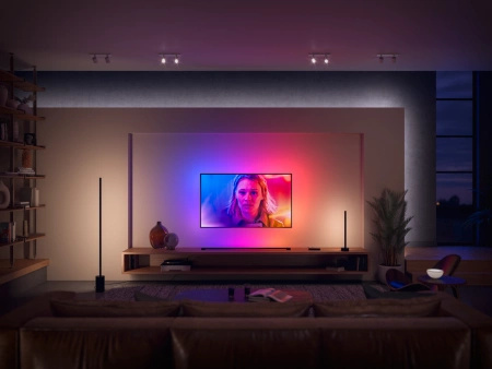 Lampa Liniowa LED Light Bar TUBA 140cm Gradient 20W 1800lm IP20 White and Color Ambiance RGB + TW Czarna Inteligentna SMART Zigbee Bluetooth Play Tube Philips HUE