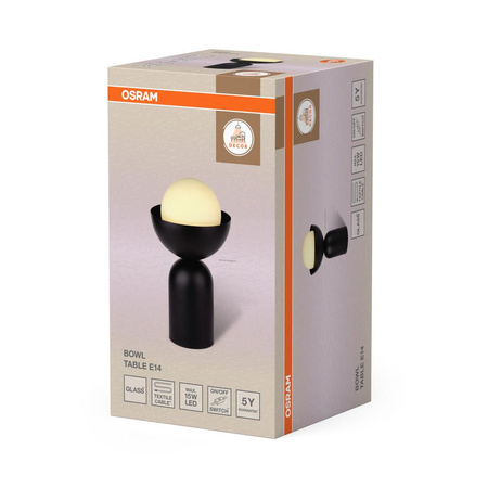 Lampa Stołowa Dekoracyjna Oprawa Oświetleniowa E14 Czarna Decor Bowl Table Osram