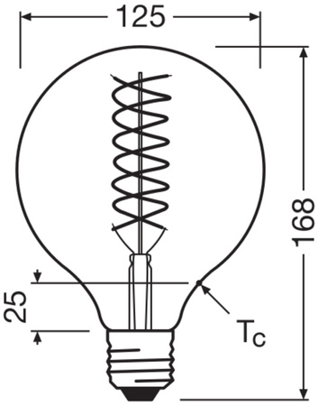 Żarówka LED Dekoracyjna G125 Kula E27 8.4W = 60W 806lm 2400K Ciepła 300° Ściemnialna Vintage 1906 Osram